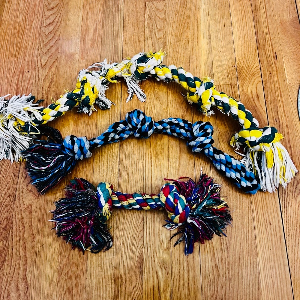 Three dog chew pull toys small/ medium/large